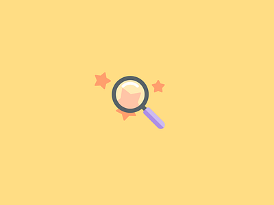 SEO flat icon magnifying glass seo stars