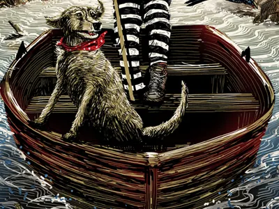 Down The River boat creek crow dog gigposter jail limited edition medicine prison river