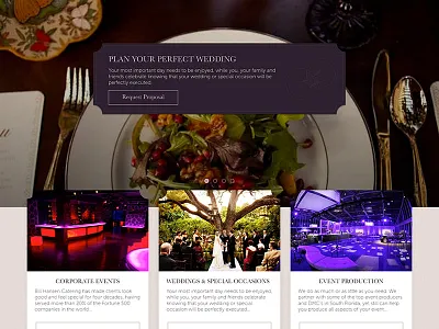Luxury Catering Redesign Proposal catering luxury web design wedding