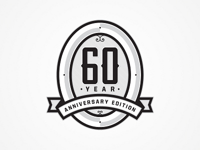 60 Year Logo anniversary art circle edition logo typography year