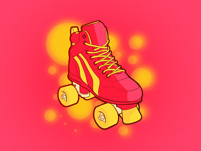 Roller 90s flat illustration light oldschool retro rollerblading rollerskating