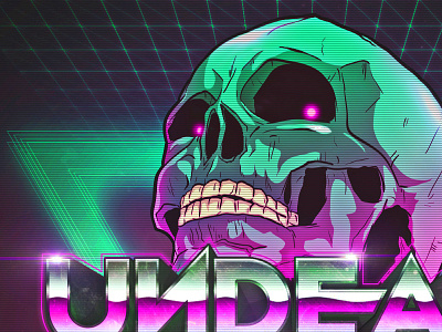 Undead 80s gaming retro skull vintage