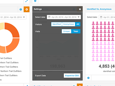 Tile Settings Overlay analytics date picker flat overlay tile toggle