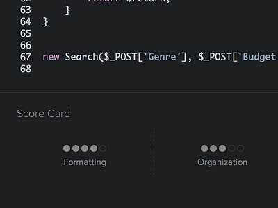 Score Card clean code codeo editor gray rating score score card ui