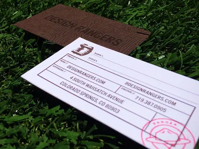 Design Rangers Business Card business card certified design field guides letterpress ranger rangers stamp