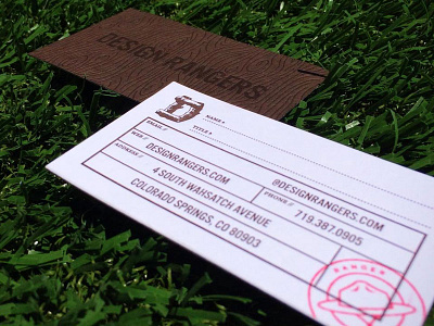 Design Rangers Business Card business card certified design field guides letterpress ranger rangers stamp