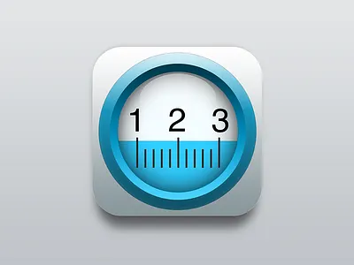 Measurement App icon android app apple clear icon icons ios ios8 measurement photoshop water white