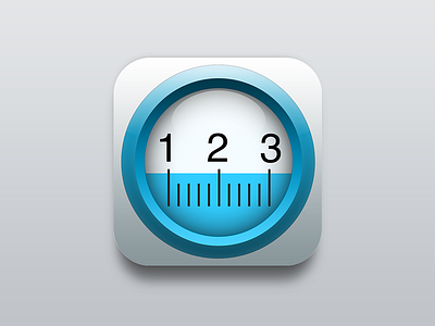 Measurement App icon android app apple clear icon icons ios ios8 measurement photoshop water white