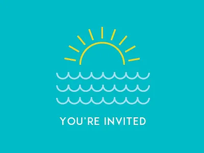 summer invite invitation summer sun waves