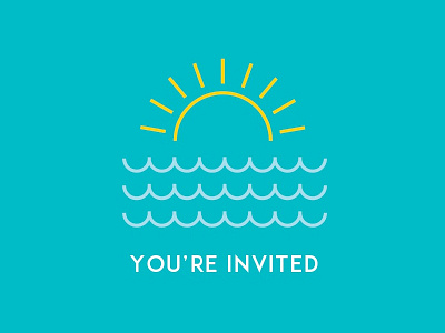 summer invite invitation summer sun waves