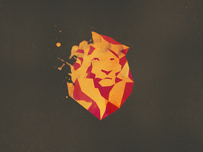 Bleon Logo delaunay facets geometric león lion logo lowpoly mane polygon splash triangulation watercolor