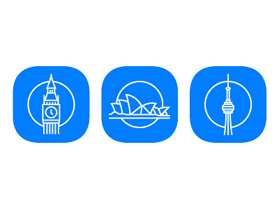 City Icons australia canada city flat iconography icons landmarks line london sydney toronto uk