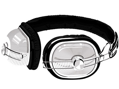Sound is the color I know blackandwhite headphone illustration jocelynshaver