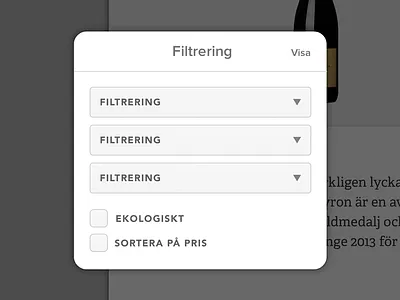 Filtering Modal checkboxes filtering form modal ui