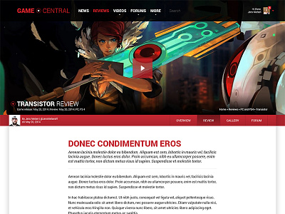 GameCentral - Review page games layout photoshop web design