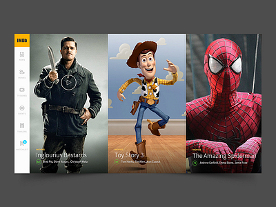 IMDB Concept app dash design icons interface movie play player sidebar ui video web