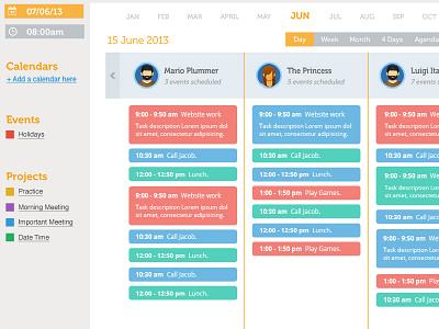 Calendar apps calendar clean colorful flat