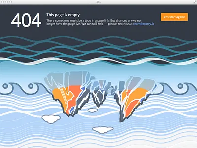 404 Disaster 400 404 error error page illustration mountains ocean storry storryapp vector water web