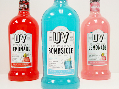 UV Ready to Drink Cocktails cherry cocktail label label design lemonnade pink lemonade pre made ready to drink spirits uv uv blue raspberry uv vodka