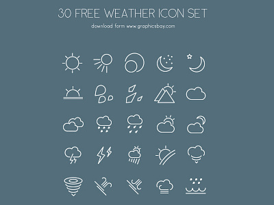 Free vector weather icons ai icons free icons freebie icon set psd icons outline icons psd icons vector icons weather icons