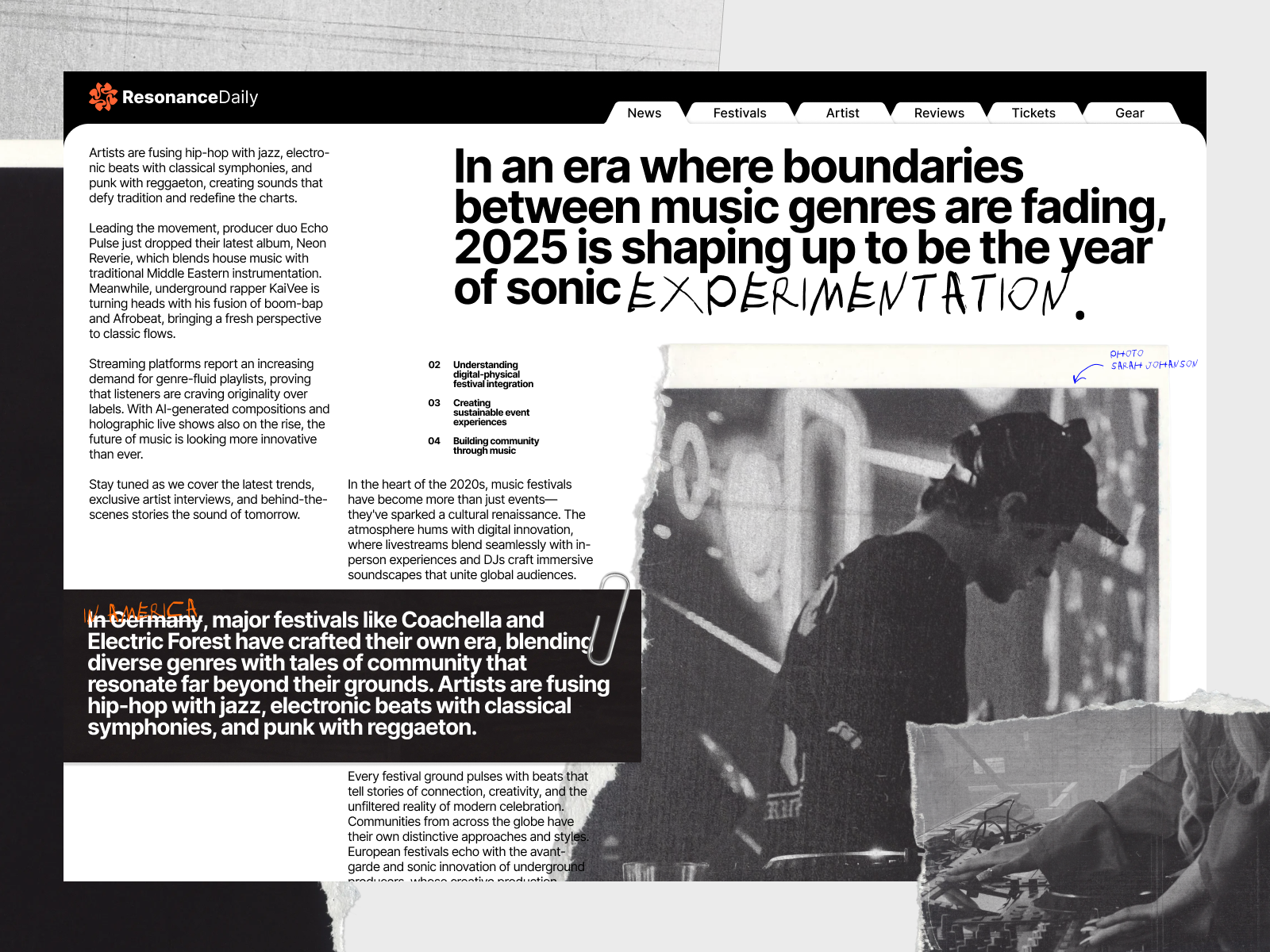 ResonanceDaily pt-3 clean desktop typo typography ui