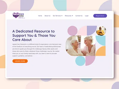 Aging Care Solutions - UX/UI Design | Web Design design figma iconography site map ui user flows user personas uxui design visual design web design wireframes