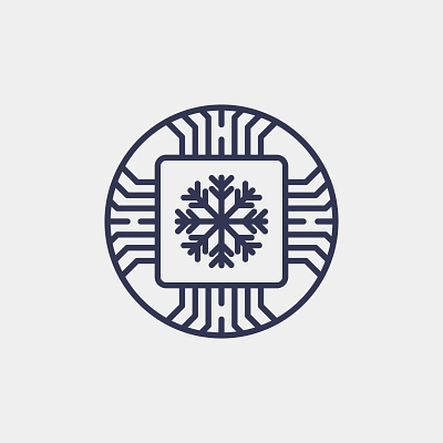 Server Cooling and Efficiency icon design graphic design icon illustration logo microchip snowflake vector