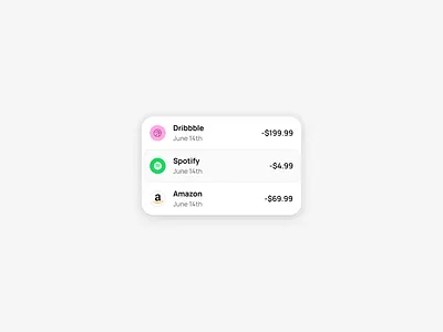 Transactions app box chart clean design fintech minimal money subscription transactions ui