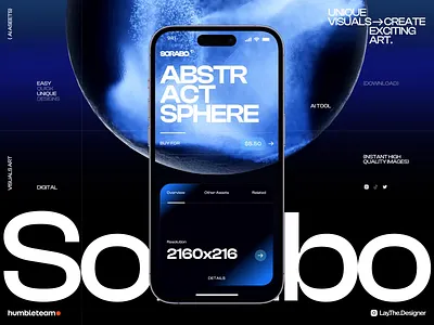 Sorabo - Visual Assets Collection Mobile Concept 3d abstract ar assets concept creative design graphics interface marketplace mobile app resource service stock store typography ui ux visual vr