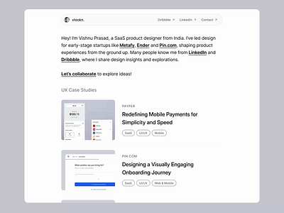 Design Portfolio clean minimal portfolio simple ui ux web