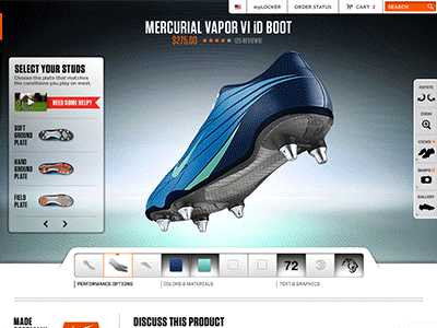 NIKEiD Builder VRRSSNS builder exploration interface nike nikeid redesign versioning