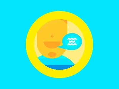 Talk Icon blue circle circular color cool face minimal nice orange talk yellow