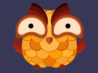 Laugh Owl cute expression icon logo ui