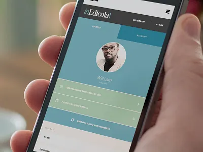Profile account app cart mobile profile responsive