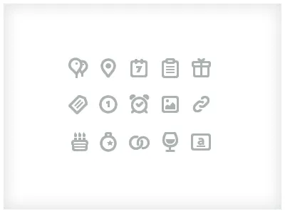 iWish icon set birthday cake hollyday liquor present wish