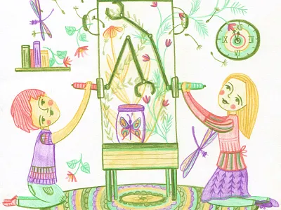 Mail Me Art: Open All Hours dragonfly illustration retro