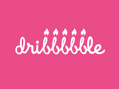 Dribbble Turns 5 birthday candle dribbble