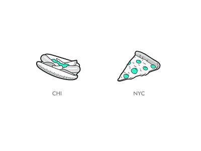 City Icons chicago hotdog icons nyc pizza