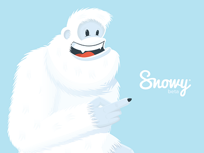 Meet Snowy character design illustration logo yeti