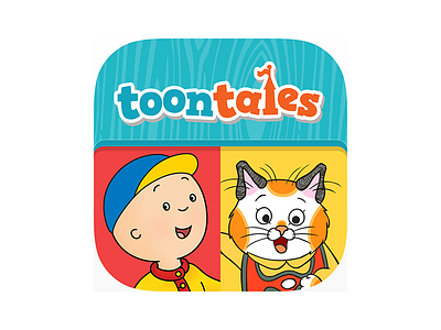 Toontales App Icon app blue branding character clean design icon lettering logo type typography ui