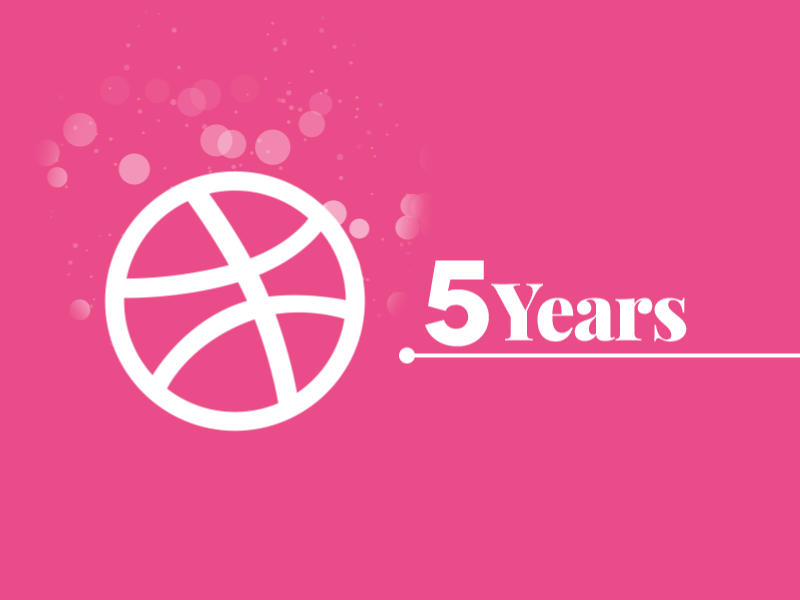 Dribbble 5years birthday celebrate dribbble illustrator pink