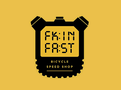 FK:IN FA:ST bicycle bike fast illustration sticker stopwatch