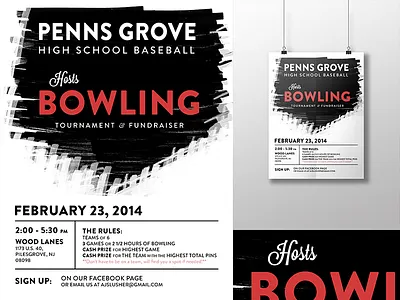 Fundraiser poster baseball bowling fundraiser high school poster