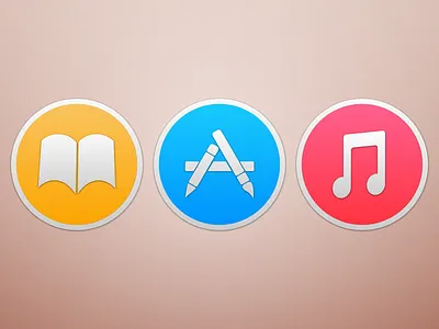 Yosemite Icons appstore ibooks icon itunes osx sketch sketchapp