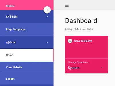Google's material design admin design google layout material template