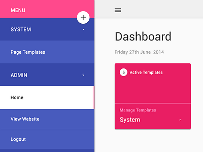 Google's material design admin design google layout material template