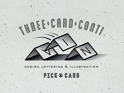 Three-Card Conti branding cards gamble personal texture tricks vector vin conti