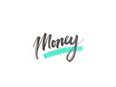 Money Lettering brush hand lettering script typography