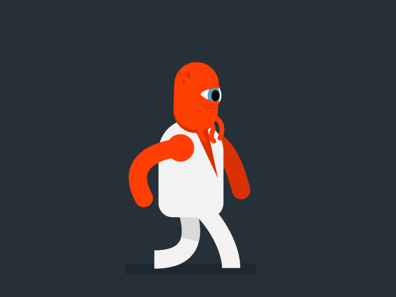 One Eyed Walking Monster after effects animation gif monster motion graphics walk cycle