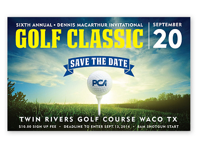 Save the Date ball fairway golf greens invitation save the date tee texas waco